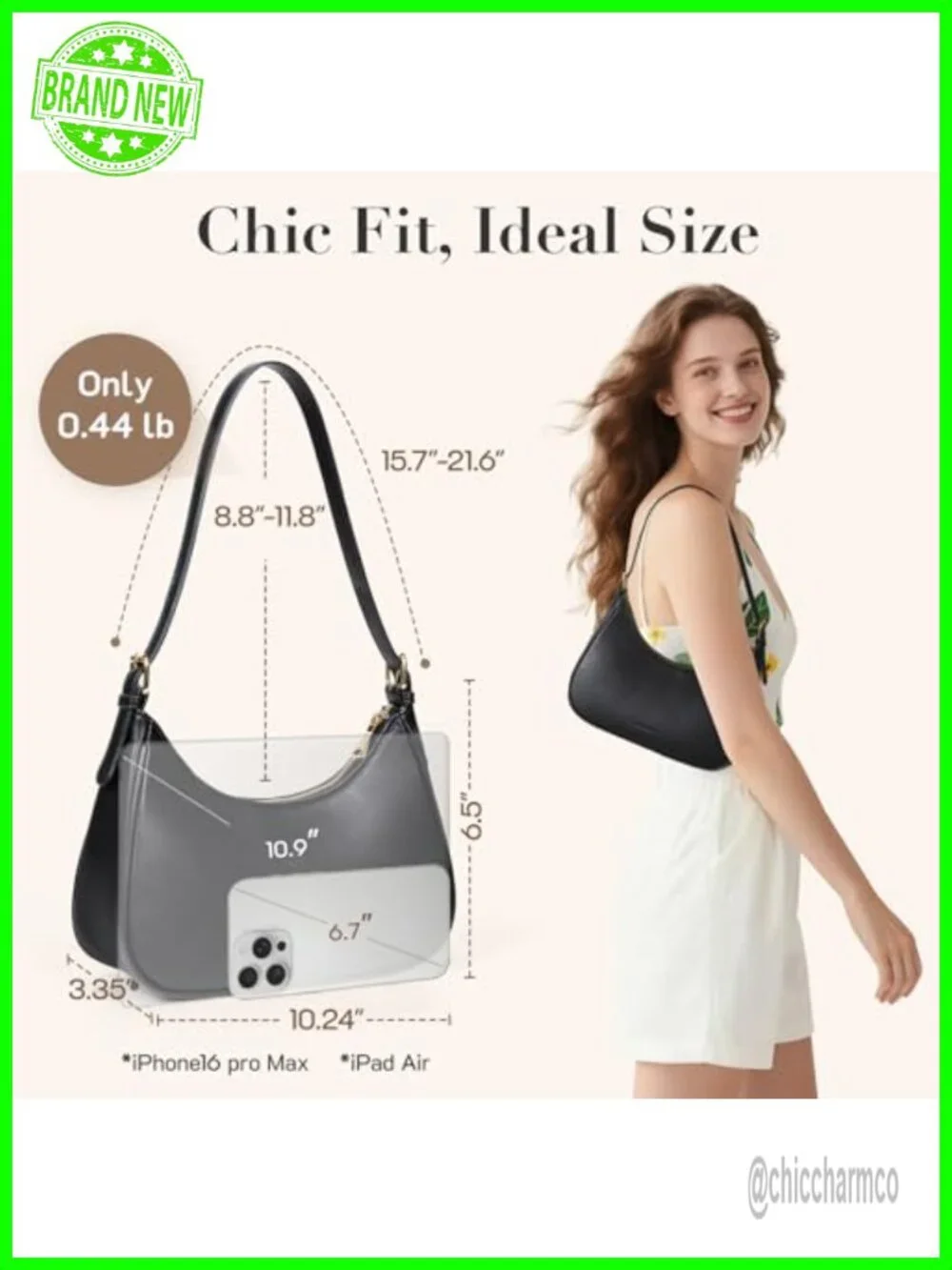 PU Leather Small Hobo Shoulder Bag Adjustable Strap Everyday Purse